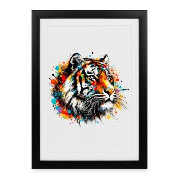 Tigre - Affiche encadrée (27 × 37 cm) - noir - Devant
