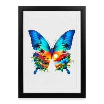 Papillon - Affiche encadrée (27 × 37 cm) - noir - Devant