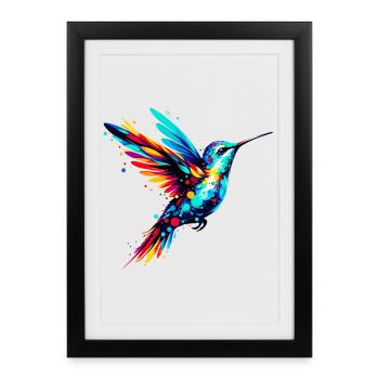 Colibri - Affiche encadrée (27 × 37 cm) - noir - Devant