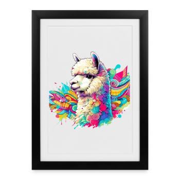 Alpaca - Framed poster (27 × 37 cm) - black - Front