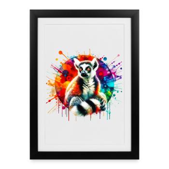 Lemur - Framed poster (27 × 37 cm) - black - Front