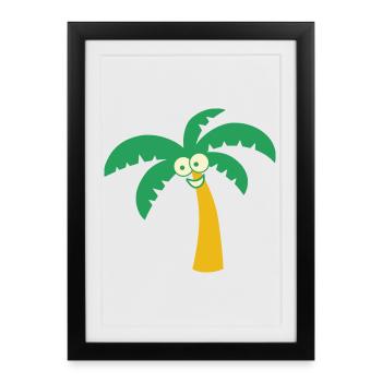 Palmier - Affiche encadrée (27 × 37 cm) - noir - Devant