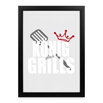 King of the Grill Couverts Crown Gill - Affiche encadrée (27 × 37 cm) - noir - Devant