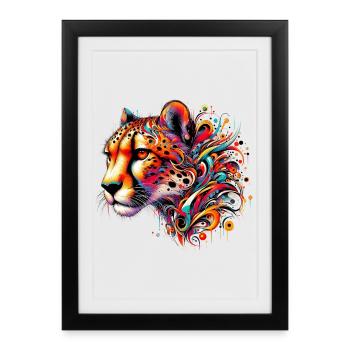 Guépard - Affiche encadrée (27 × 37 cm) - noir - Devant