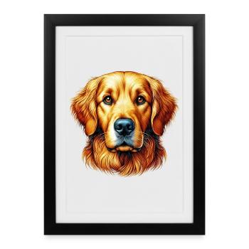 Golden Retriever Labrador Dog - Framed poster (27 × 37 cm) - black - Front