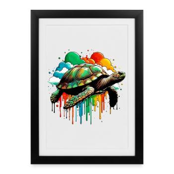 Turtle - Framed poster (27 × 37 cm) - black - Front