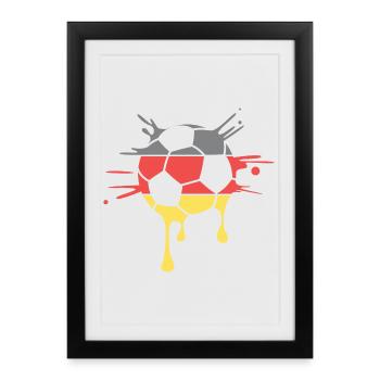 Football Allemagne Drop Logo de l’équipe - Affiche encadrée (27 × 37 cm) - noir - Devant