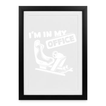 sim racing dictons SImulator jeu de course drôle - Affiche encadrée (27 × 37 cm) - noir - Devant
