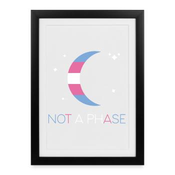 Mois de la fierté LGBTQ - Pas une phase - Transgenre - Affiche encadrée (27 × 37 cm) - noir - Devant