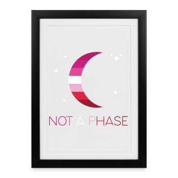 Mois de la fierté LGBTQ - Pas une phase - Lesbienne - Affiche encadrée (27 × 37 cm) - noir - Devant