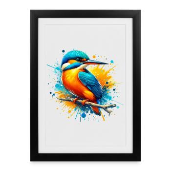 Kingfisher - Framed poster (27 × 37 cm) - black - Front