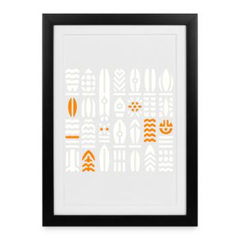 Abstract Surf and Wave Patterns - Framed poster (27 × 37 cm) - black - Front