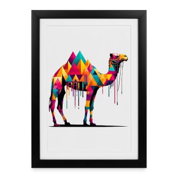 Chameau - Affiche encadrée (27 × 37 cm) - noir - Devant