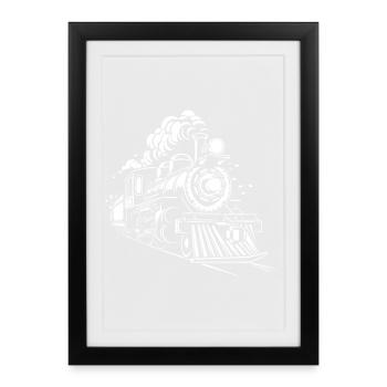 Steam locomotive - Framed poster (27 × 37 cm) - black - Front