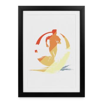 Marathon Runner Sketch Vintage - Framed poster (27 × 37 cm) - black - Front