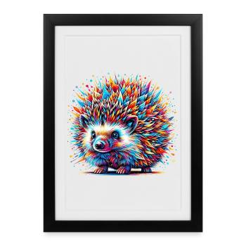 Hedgehog - Framed poster (27 × 37 cm) - black - Front