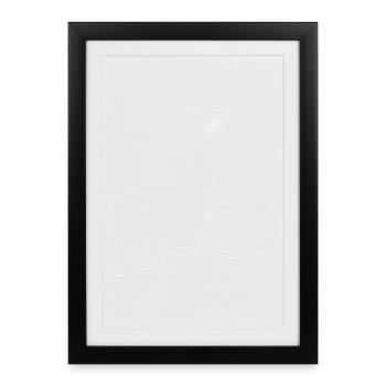 Seal lineart - Framed poster (27 × 37 cm) - black - Front