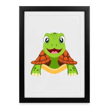 Turtle Turtles - Framed poster (27 × 37 cm) - black - Front