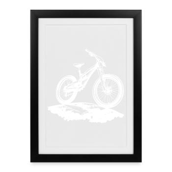 Mountain bikers - Framed poster (27 × 37 cm) - black - Front