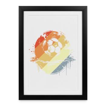 Graphisme rétro football - Affiche encadrée (27 × 37 cm) - noir - Devant