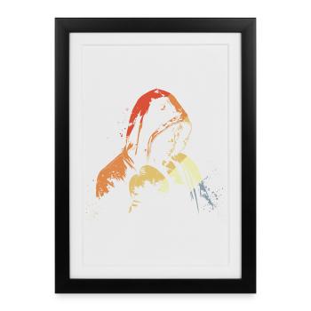 Kickboxing rétro - Affiche encadrée (27 × 37 cm) - noir - Devant