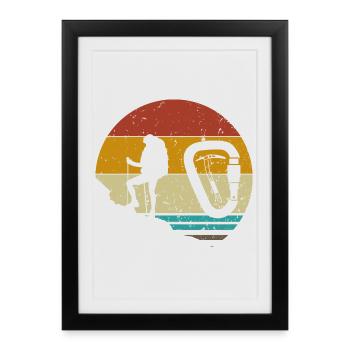 Alpiniste Mountagnes Rochers - Affiche encadrée (27 × 37 cm) - noir - Devant