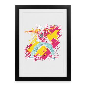 Breakdancer Graffiti - Affiche encadrée (27 × 37 cm) - noir - Devant