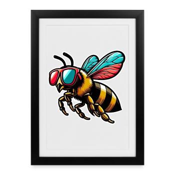 Abeille - Affiche encadrée (27 × 37 cm) - noir - Devant