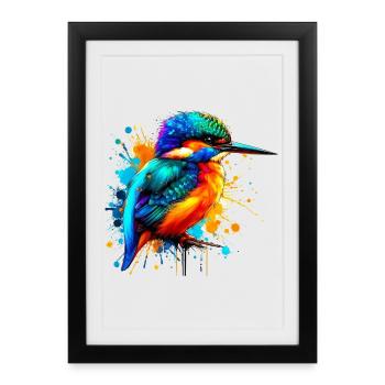 Kingfisher - Framed poster (27 × 37 cm) - black - Front