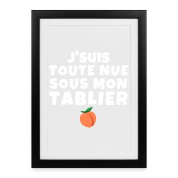 Kitchen apron, humor, apron, funny - Framed poster (27 × 37 cm) - black - Front