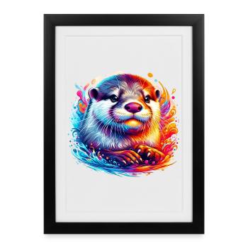 Otter - Framed poster (27 × 37 cm) - black - Front