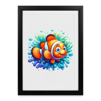 Poisson-clown - Affiche encadrée (27 × 37 cm) - noir - Devant