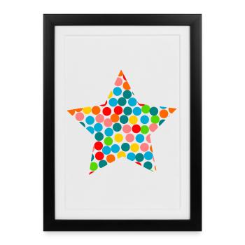 ETOILE. NOËL. JOYEUX NOËL. MERRY CHRISTMAS - Affiche encadrée (27 × 37 cm) - noir - Devant