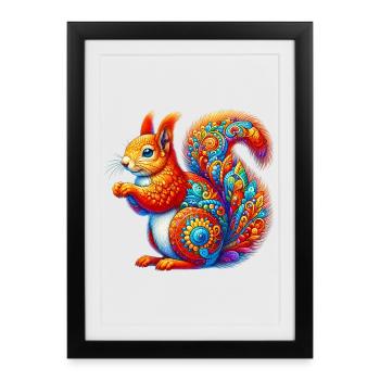 Squirrel - Framed poster (27 × 37 cm) - black - Front