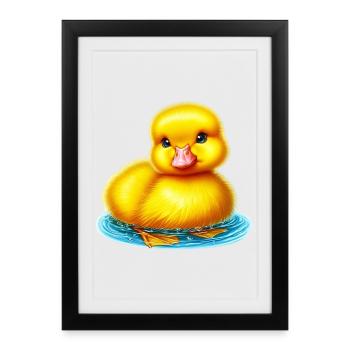Caneton Canard Canard Canard - Affiche encadrée (27 × 37 cm) - noir - Devant