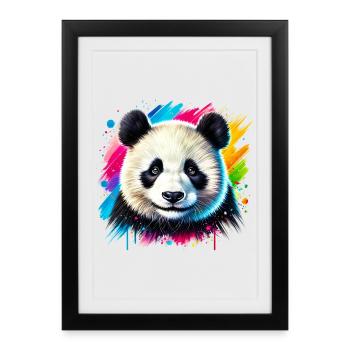 Panda - Affiche encadrée (27 × 37 cm) - noir - Devant