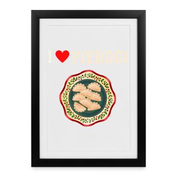 I love dumplings.T-shirt for a lover of dumplings - Framed poster (27 × 37 cm) - black - Front