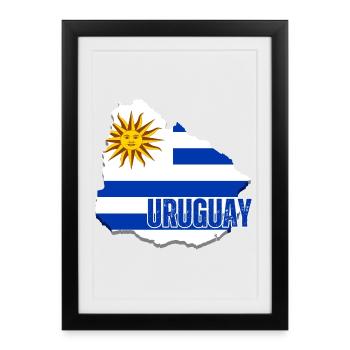 Flag of Uruguay, Uruguayan pride - Framed poster (27 × 37 cm) - black - Front