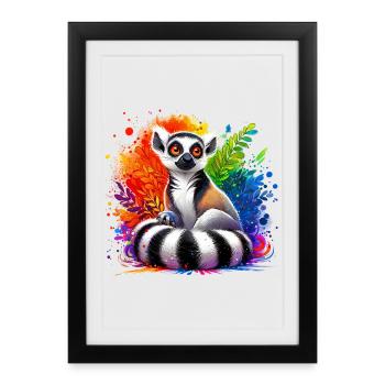 Lémurien - Affiche encadrée (27 × 37 cm) - noir - Devant