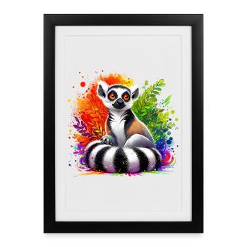Lémurien - Affiche encadrée (27 × 37 cm) - noir - Devant