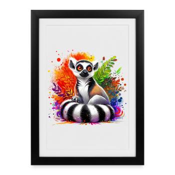 Lémurien - Affiche encadrée (27 × 37 cm) - noir - Devant