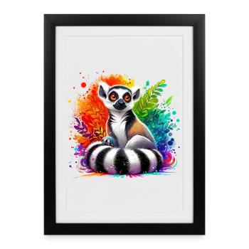Lémurien - Affiche encadrée (27 × 37 cm) - noir - Devant