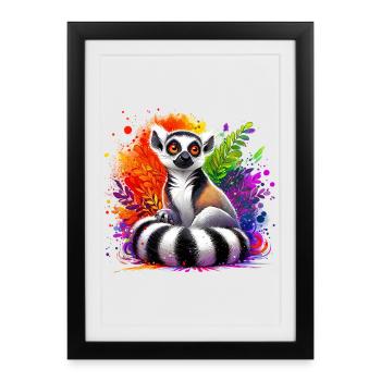 Lémurien - Affiche encadrée (27 × 37 cm) - noir - Devant