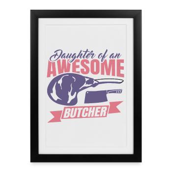 Fille d’un boucher - Affiche encadrée (27 × 37 cm) - noir - Devant