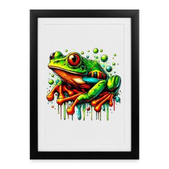 Frog - Framed poster (27 × 37 cm) - black - Front