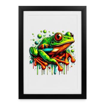 Frog - Framed poster (27 × 37 cm) - black - Front
