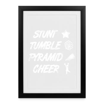 Stunt Tumble Pyramid Cheer - Framed poster (27 × 37 cm) - black - Front
