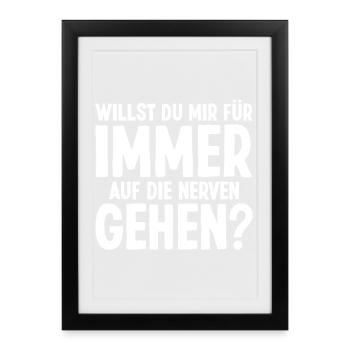 Heiratsantrag Willst du mich Heiraten Verloben - Gerahmtes Poster (27 × 37 cm) - Schwarz - Vorne