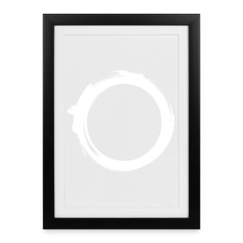 Black Hole Universe Silhouette Minimal Physics - Framed poster (27 × 37 cm) - black - Front
