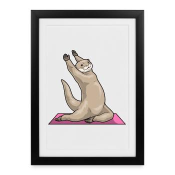 Yoga Gymnastique Fitness, Otter Yoga - Affiche encadrée (27 × 37 cm) - noir - Devant